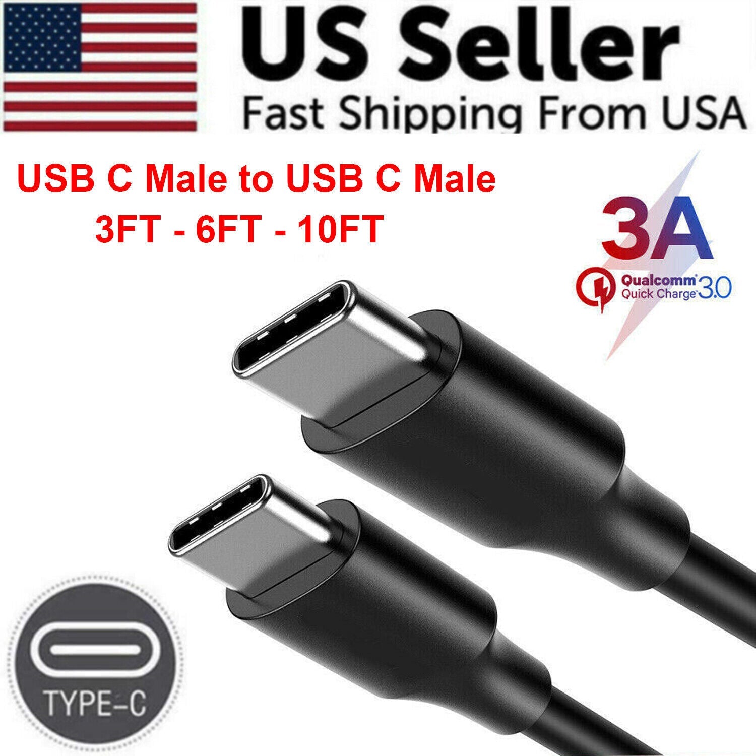Braided USB-C to USB-C fast charging cable