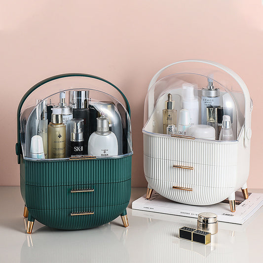 Nordic waterproof makeup organizer box with transparent lid