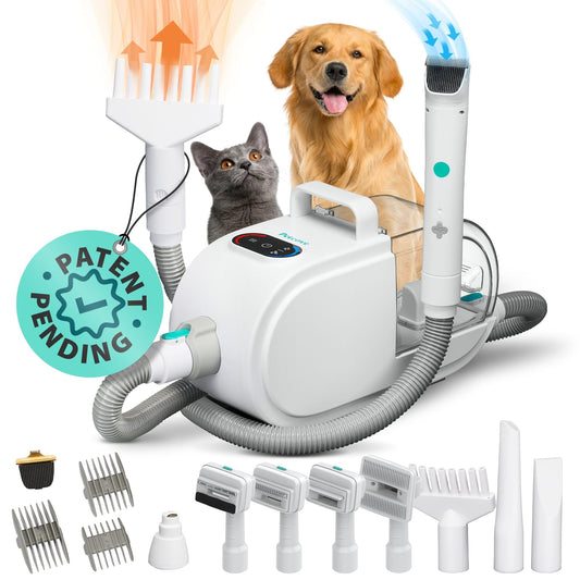 7-in-1 dog grooming kit with pet hair dryer