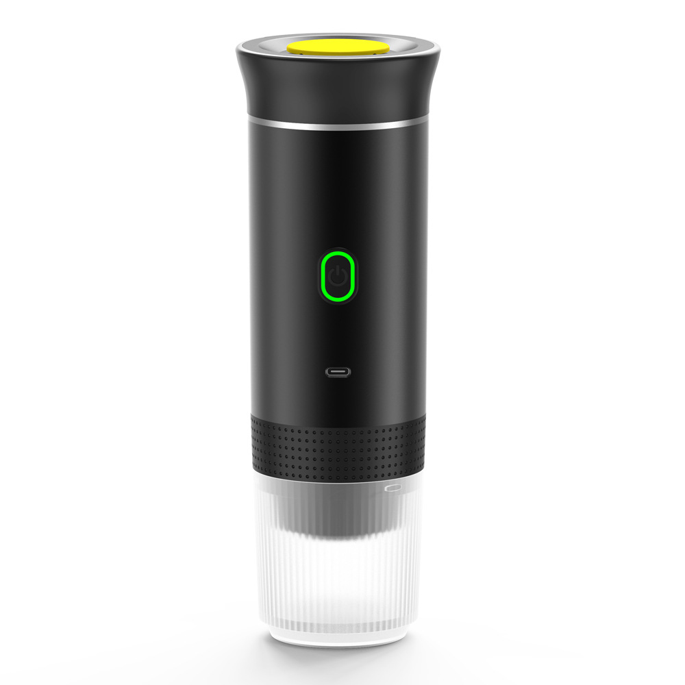 Portable rechargeable espresso maker in black