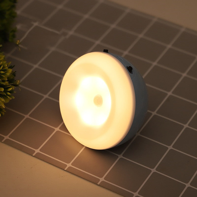 Rechargeable LED motion sensor night light installed inside a wardrobe for automatic illumination