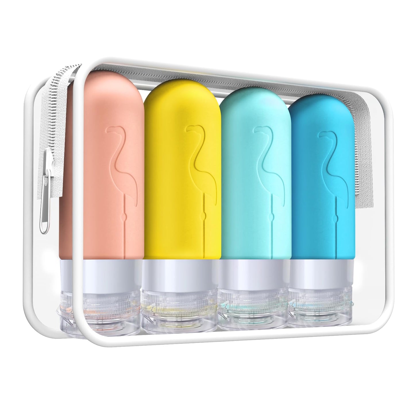 Vipop TSA-approved silicone travel bottles with leak-proof design and transparent travel pouch