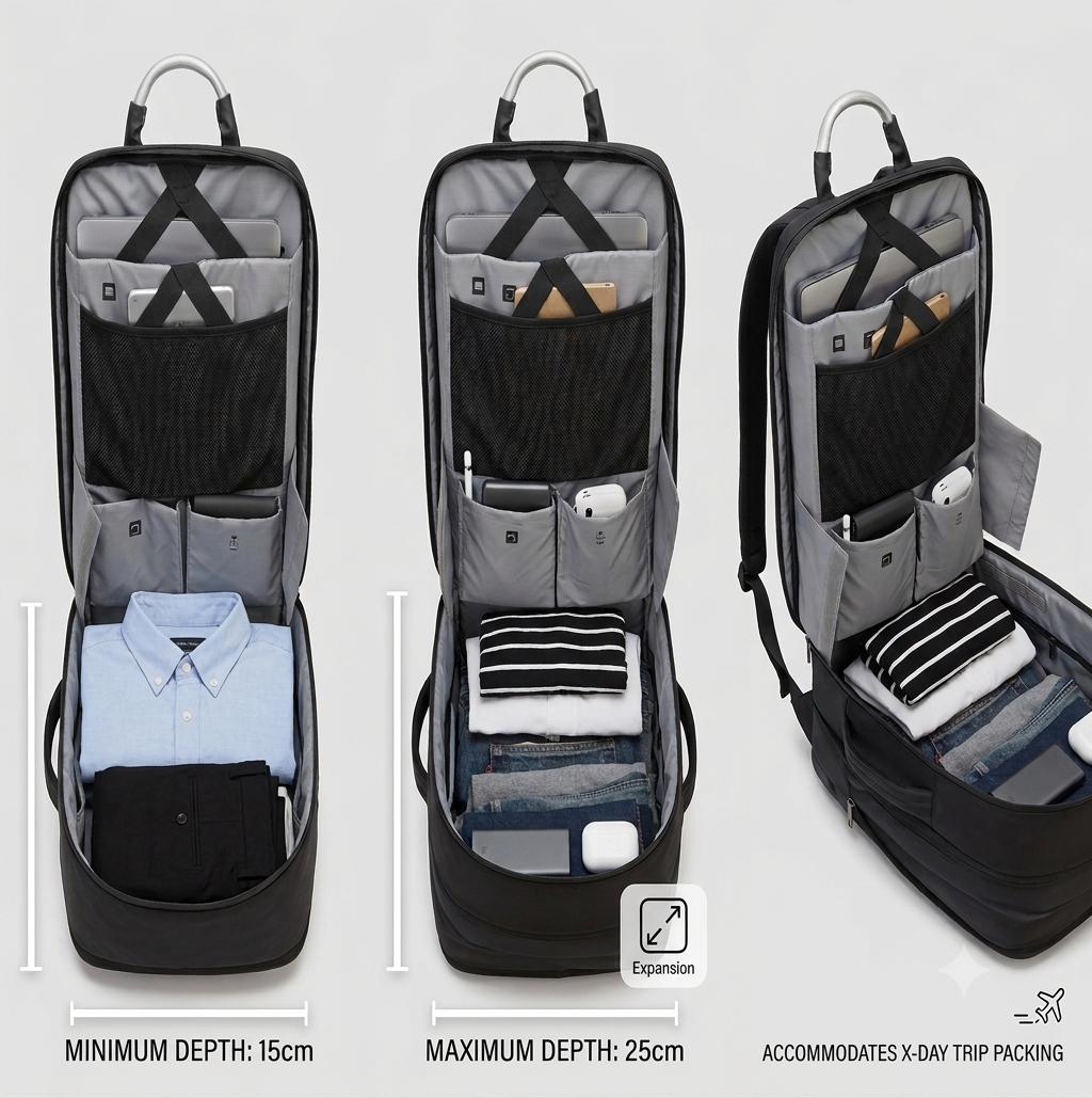 Premium waterproof business laptop backpack with modern minimalist design.