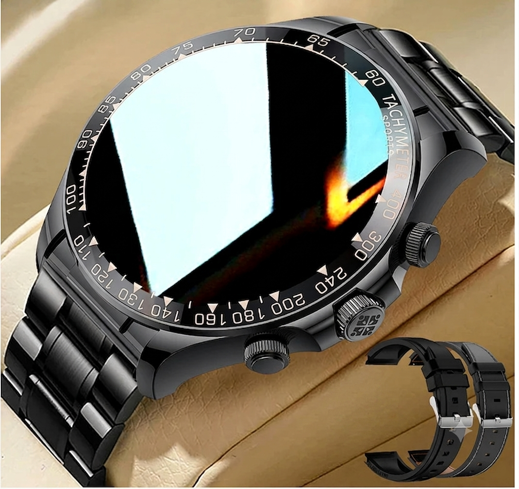 Premium Bluetooth smart watch with calling function and elegant metal design.