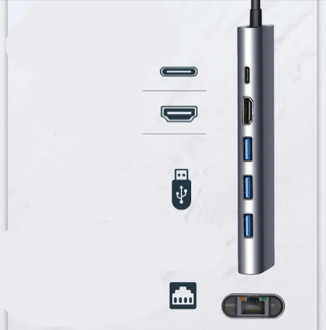 4K HDMI USB-C hub with Gigabit Ethernet connection