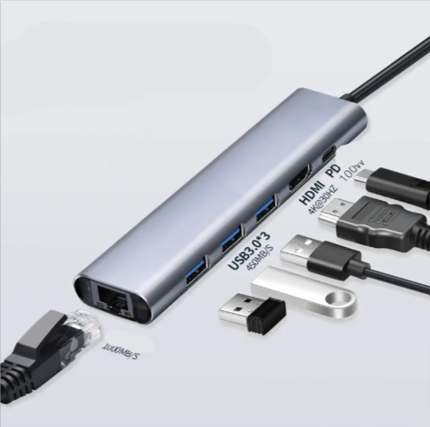 4K HDMI USB-C hub with Gigabit Ethernet connection