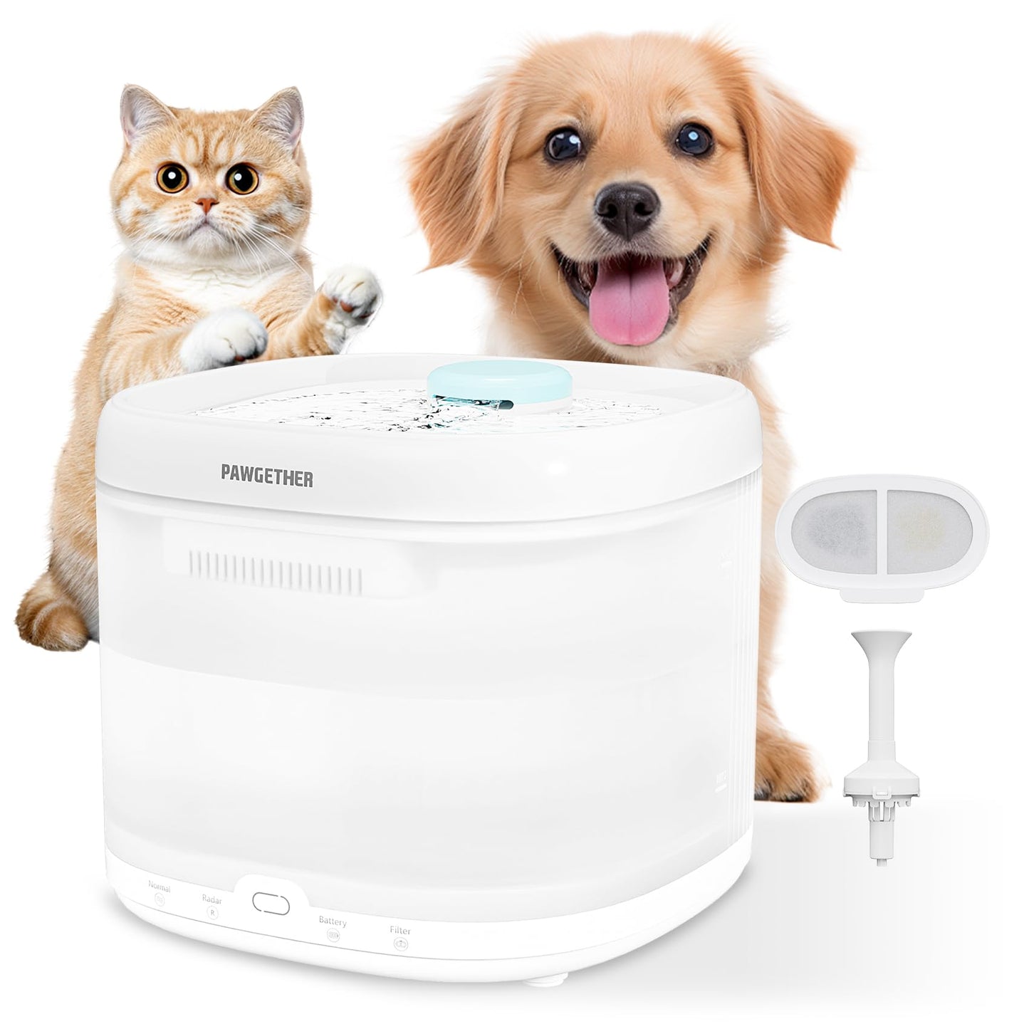 Smart cat water fountain with motion sensor