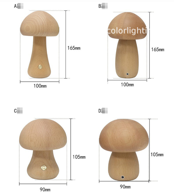 Modern mushroom table lamp with warm LED ambient lighting on a bedside table