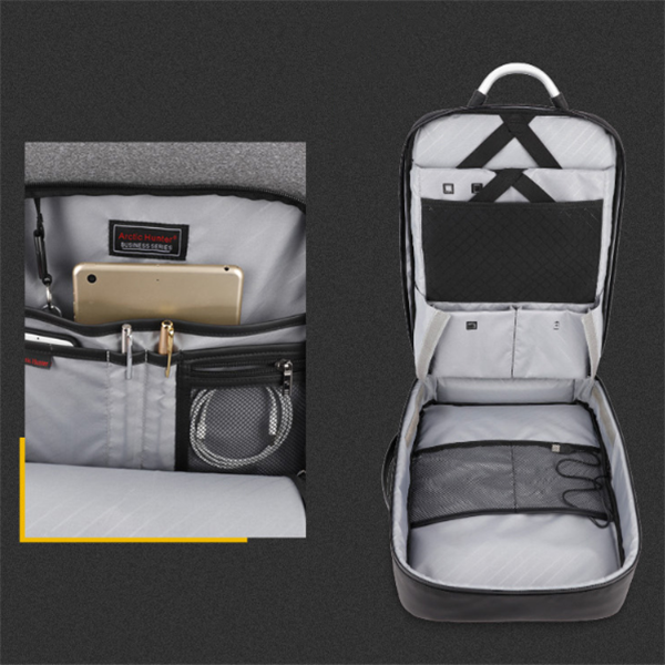 Premium waterproof business laptop backpack with modern minimalist design.